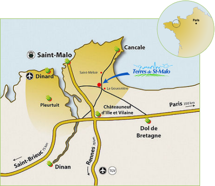 Situation de Terres de Saint-Malo en Ille et Vilaine